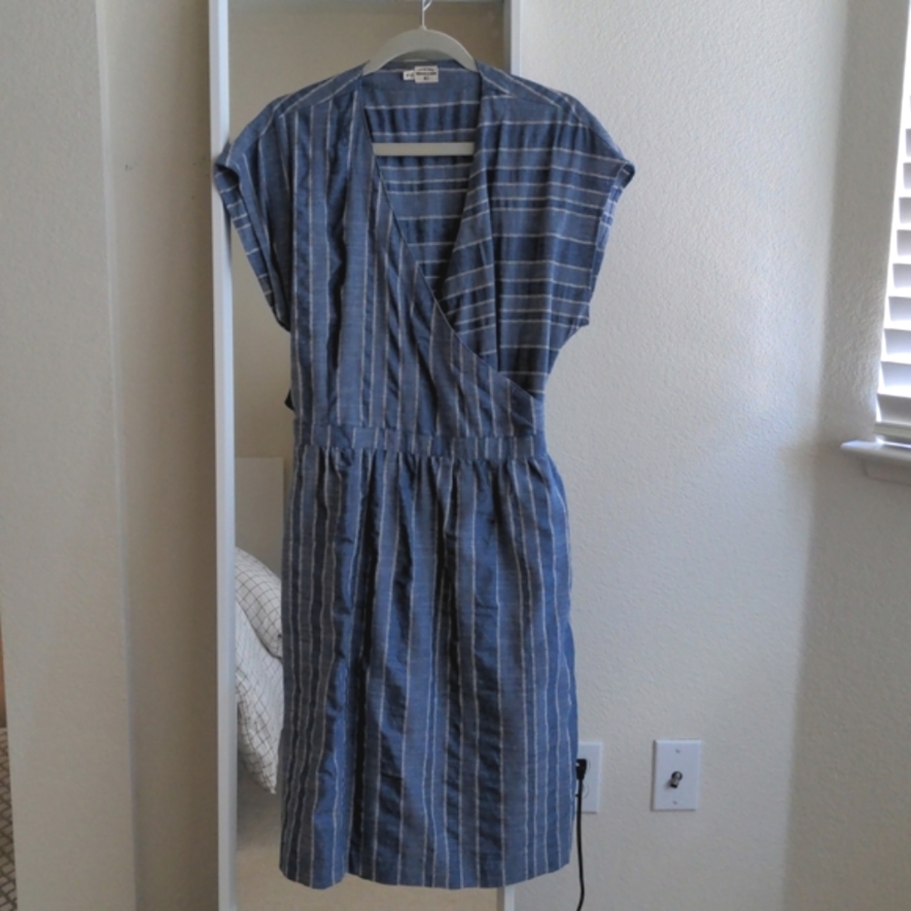 Bridge & Burn chambray stripe wrap dress